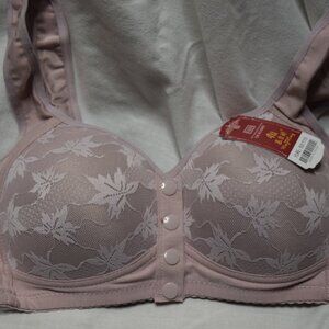NWT Mujiting Fashion Bra Pale Dusty Pink, Front Closure 50/115 (US/EU)(0230)